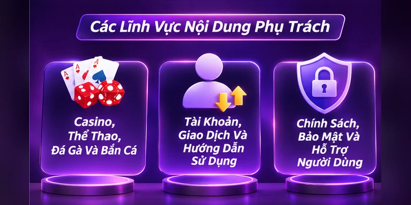 Các lĩnh vực nội dung Gia Huy phụ trách tại H19